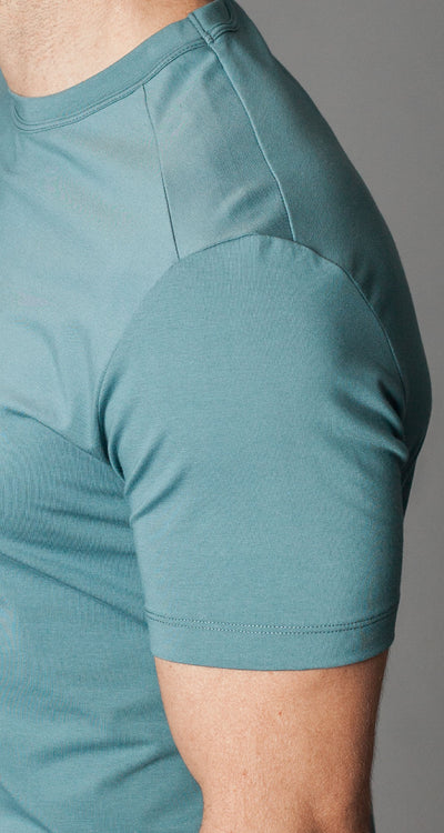 Buki + CINQO Tee Shirt detail, in Blue Grey-Tees-Buki