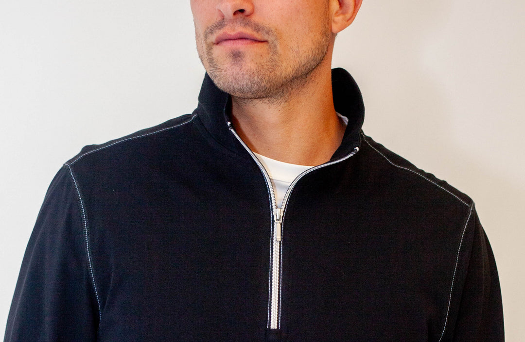 Cinqo Travel Half Zip - Black-ZIP SWEATSHIRTS-BUKI-M-Black-Buki