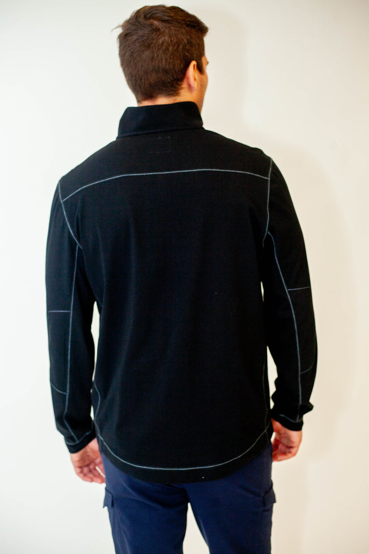 Cinqo Travel Half Zip - Black-ZIP SWEATSHIRTS-BUKI-M-Black-Buki