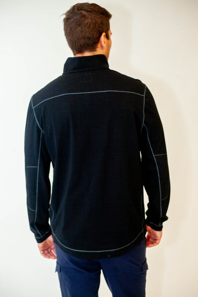 Cinqo Travel Half Zip - Black-ZIP SWEATSHIRTS-BUKI-M-Black-Buki