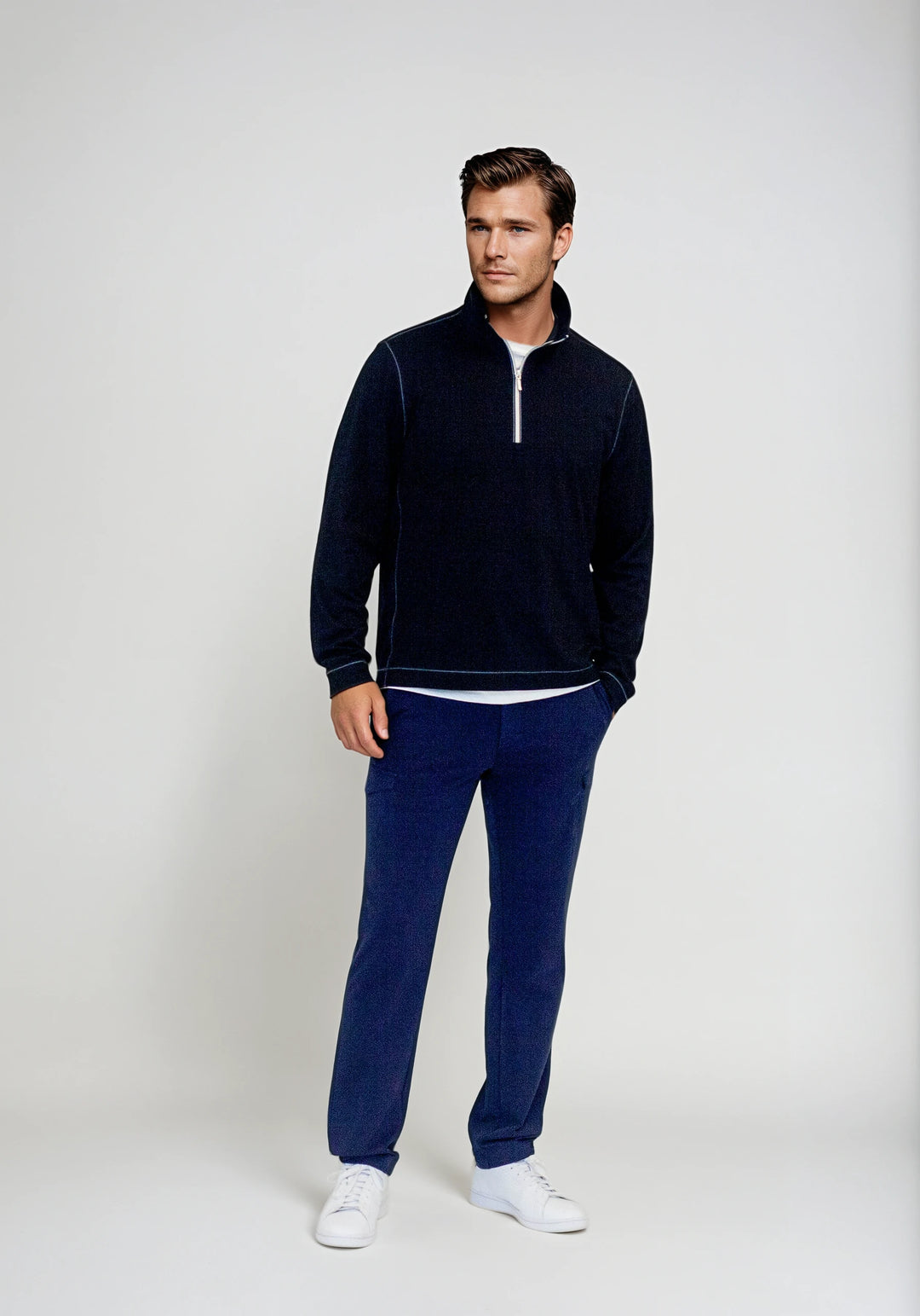 Cinqo Travel Half Zip - Black-ZIP SWEATSHIRTS-BUKI-M-Black-Buki