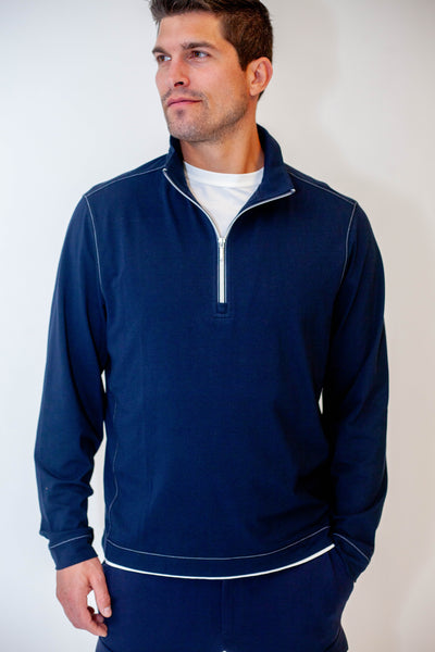 Buki's Cinqo Travel Half Zip 2 Pack - Navy/White-ZIP SWEATSHIRTS-BUKI-M-Black-Buki