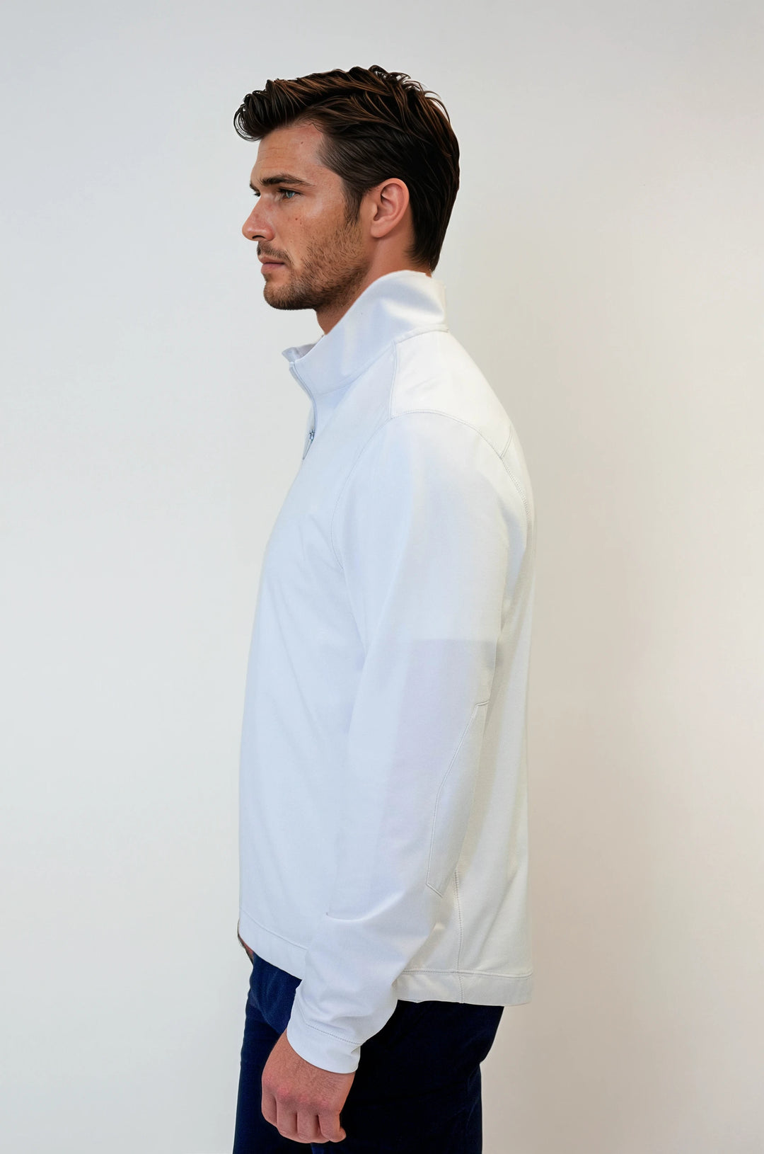 Cinqo Travel Half Zip - White-ZIP SWEATSHIRTS-BUKI-M-White-Buki