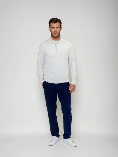 Cinqo Travel Half Zip - White-ZIP SWEATSHIRTS-BUKI-M-White-Buki