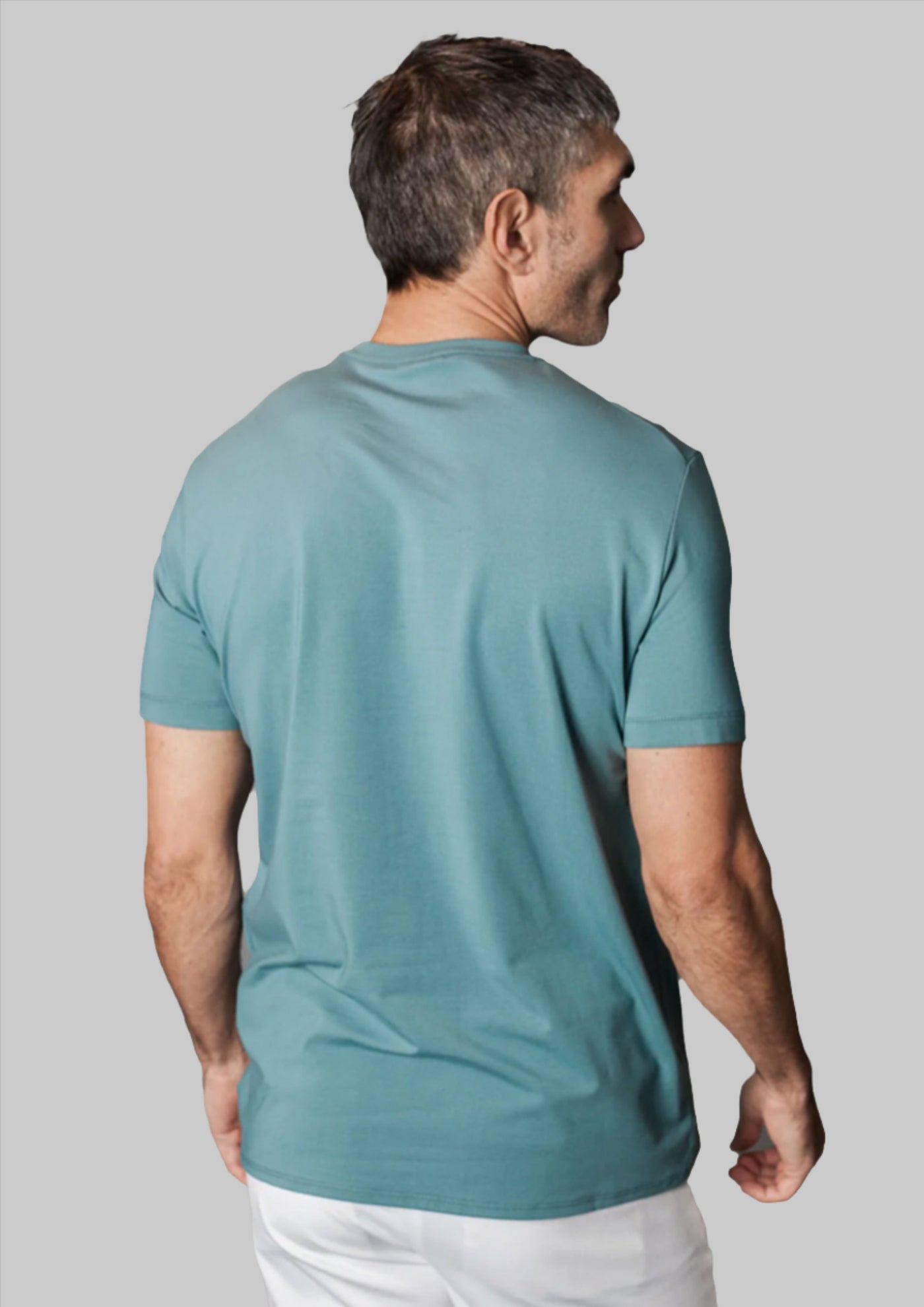 Buki + CINQO Tee Shirt back, in Blue Grey-Tees-Buki