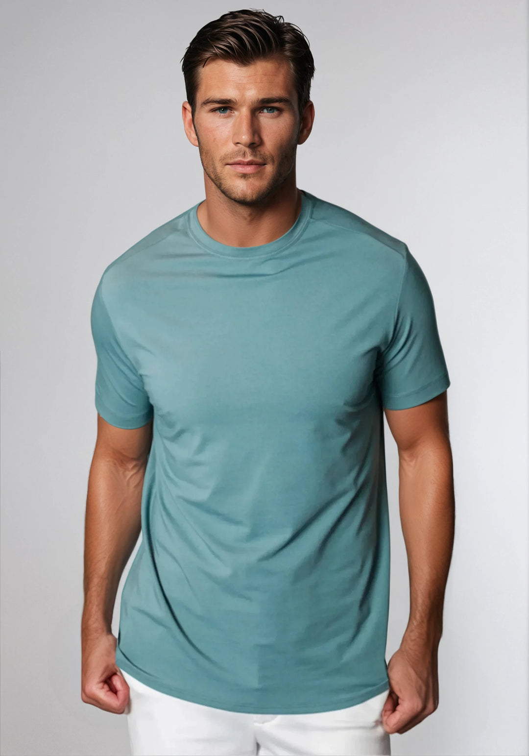 Buki + CINQO Crew Neck T-Shirt Blue Grey-T-SHIRTS-BUKI-M-Blue Grey-Buki