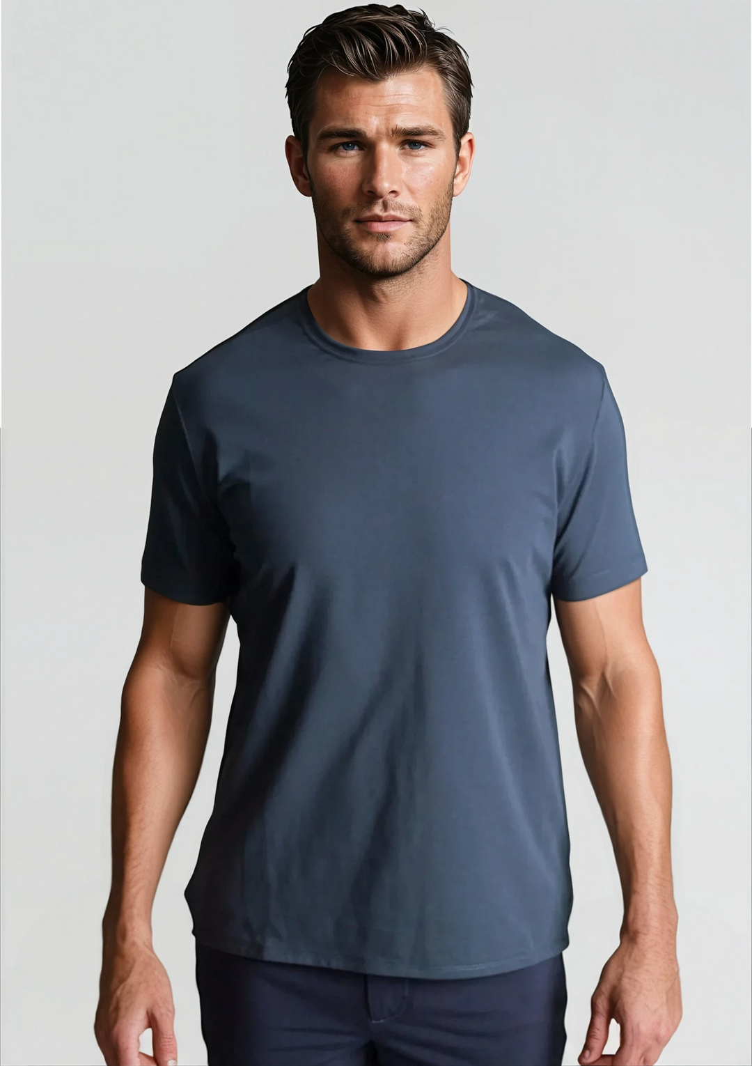 Buki + CINQO Crew Neck T-Shirt - Blue Night-T-SHIRTS-BUKI-M-Buki