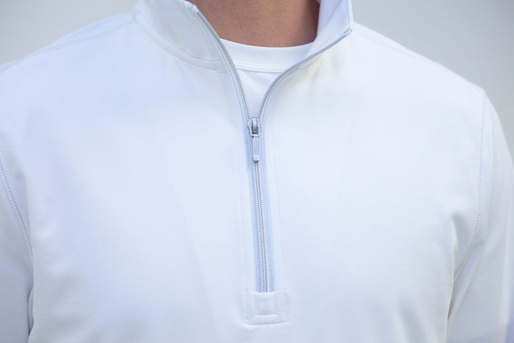 Cinqo Travel Half Zip - White-ZIP SWEATSHIRTS-BUKI-M-White-Buki