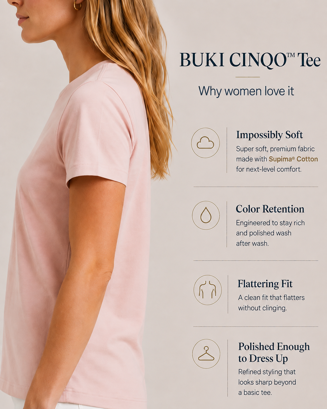 SuperSoft Crew Neck Tee - Dusty Rose-T-SHIRTS-BUKI-XS-DUSTY ROSE-Buki