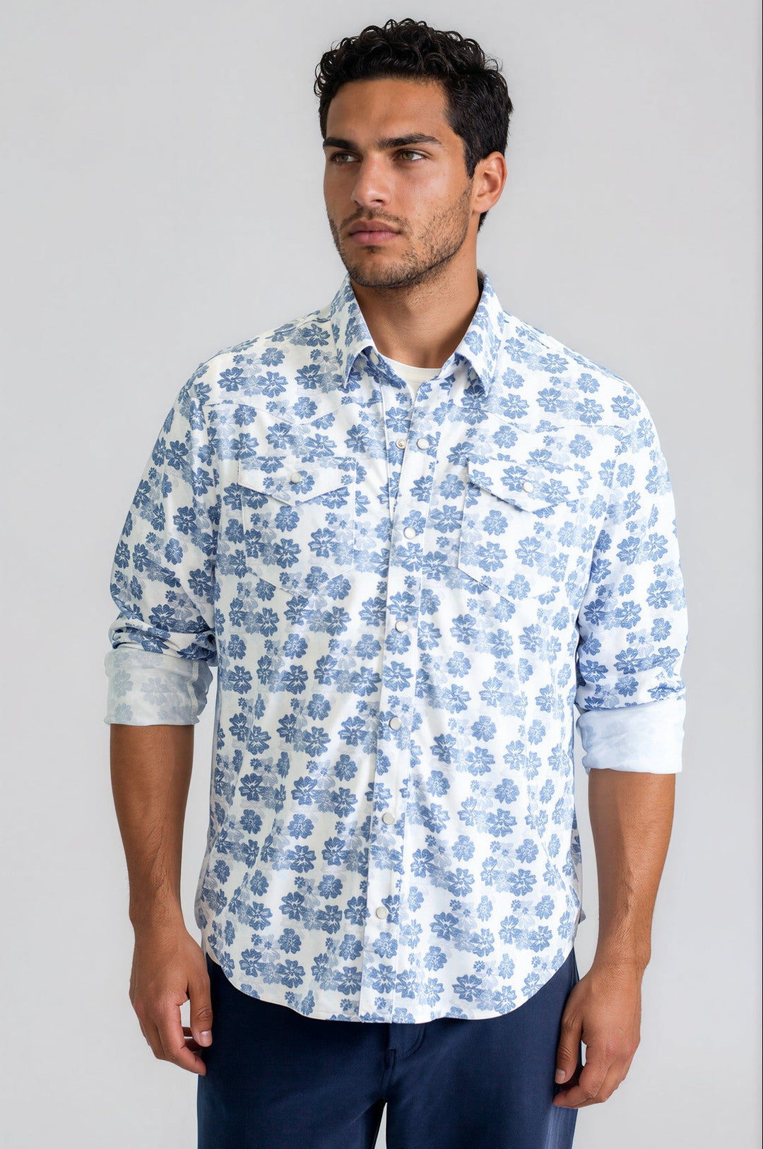 Buki’s Cinqo Western Tech Shirt - Floral-LONG SLEEVE SHIRTS-BUKI-M-Floral-Buki