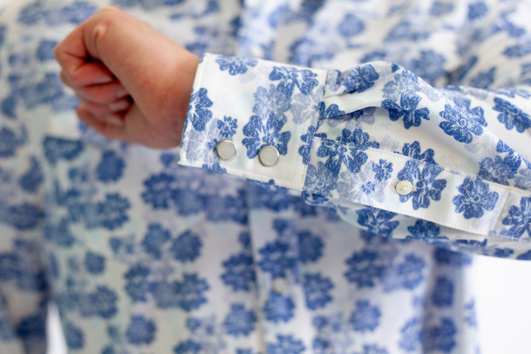 Cinqo Western Long Sleeve Tech Shirt - Floral-LONG SLEEVE SHIRTS-BUKI-M-Buki