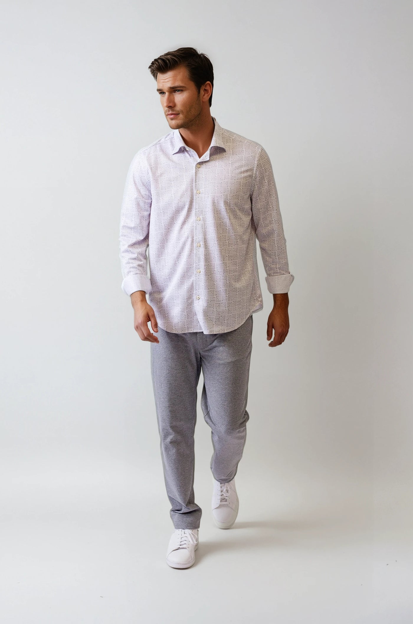 Four Corners Long Sleeve Tech Shirt-LONG SLEEVE SHIRTS-BUKI-M-Light Grey-Buki