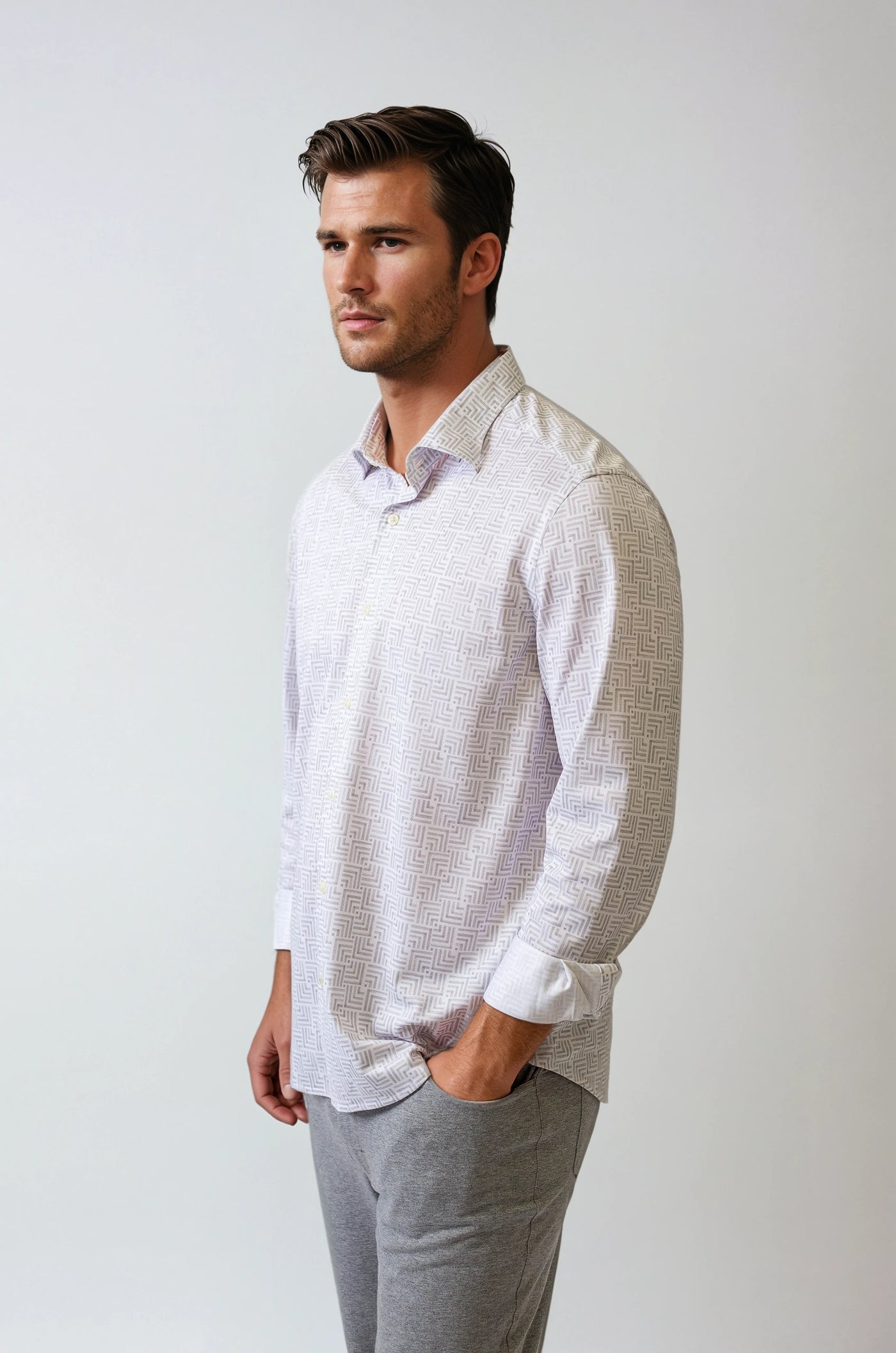 Four Corners Long Sleeve Tech Shirt-LONG SLEEVE SHIRTS-BUKI-M-Light Grey-Buki