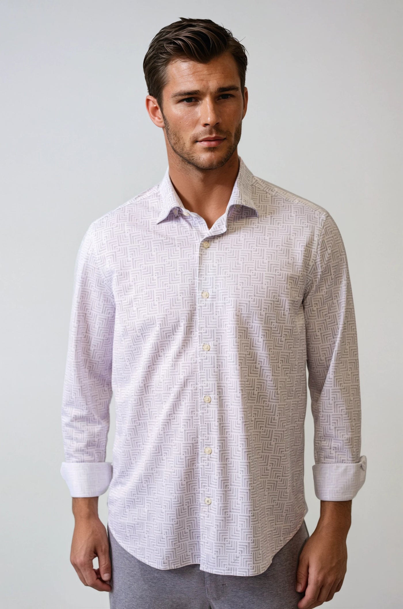 Four Corners Long Sleeve Tech Shirt-LONG SLEEVE SHIRTS-BUKI-M-Light Grey-Buki