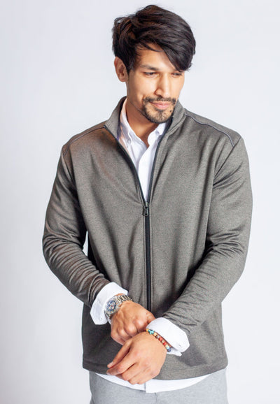 'Destination' Collection Full Zip Tech Jacket-ZIP SWEATSHIRTS-BUKI-S-Charcoal Grey-Buki