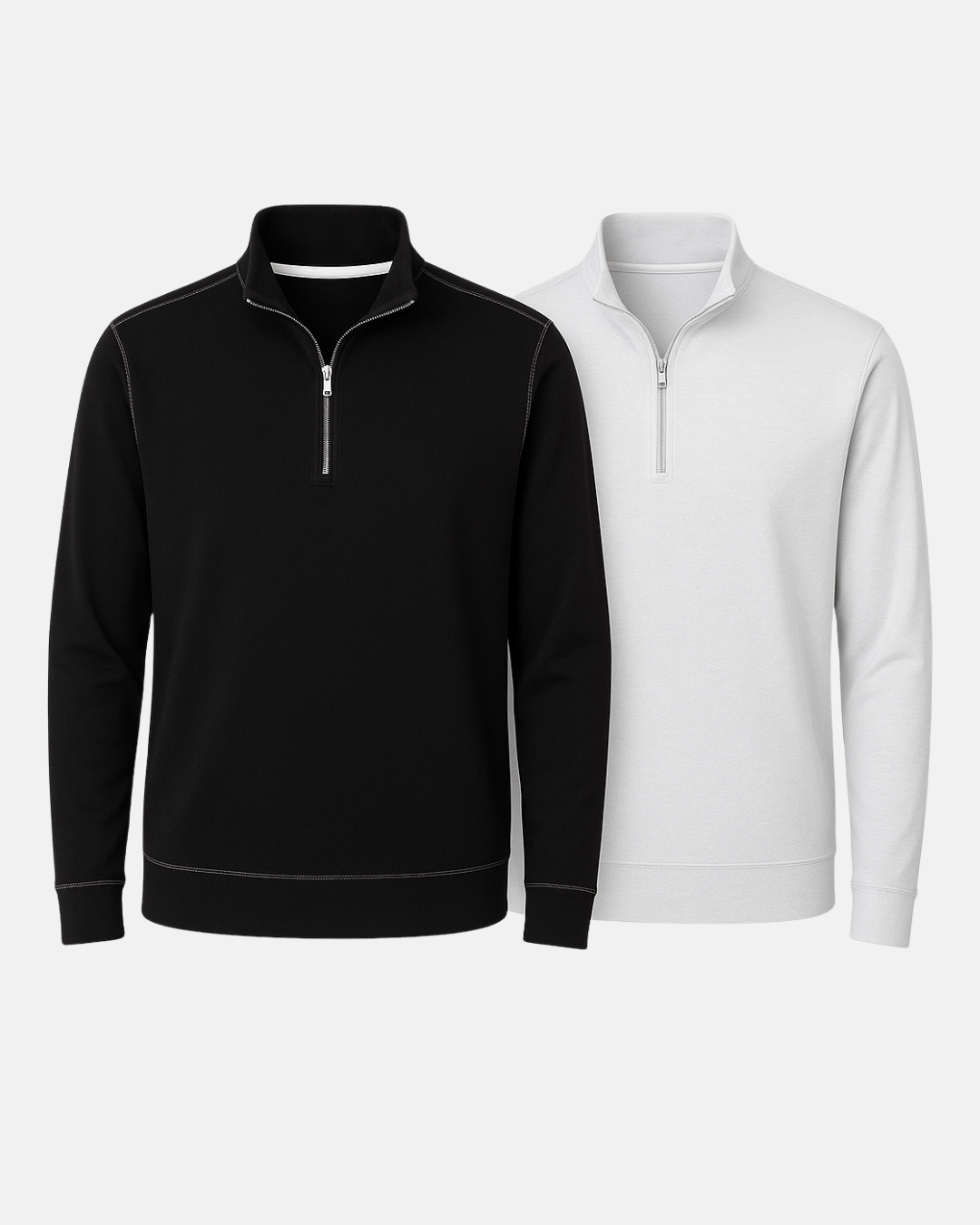 Cinqo Travel Half Zip - Black-White ZIP SWEATSHIRTS-BUKI-M-2-pack-Buki