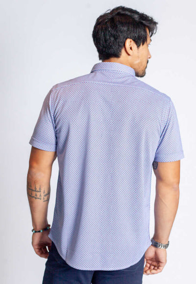 Men's Casual Short Sleeve Dress Shirt 'Locally Famous' back | Buki