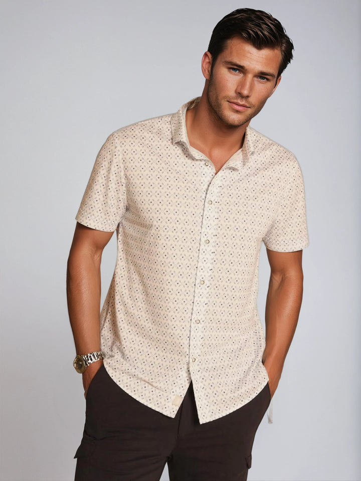 Loose Leaf Short Sleeve Tech Shirt-SHORT SLEEVE SHIRTS-BUKI-M-Blue / White-Buki