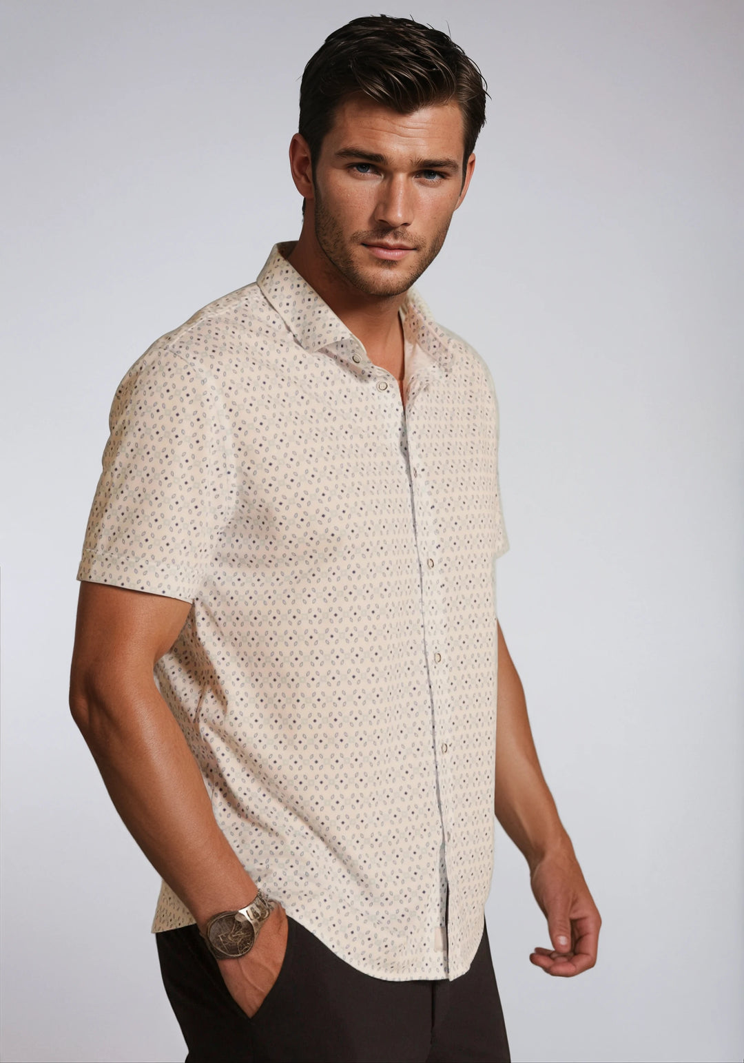 Loose Leaf Short Sleeve Tech Shirt-SHORT SLEEVE SHIRTS-BUKI-M-Blue / White-Buki