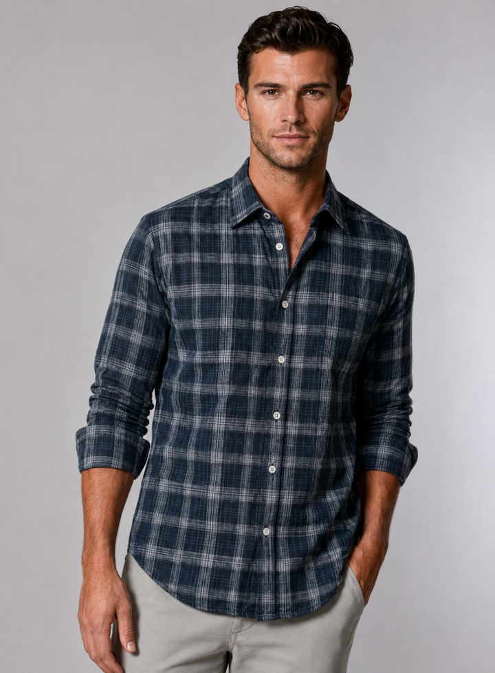Meridian Plaid Long Sleeve Tech Shirt-LONG SLEEVE SHIRTS-BUKI-M-PLAID-Buki