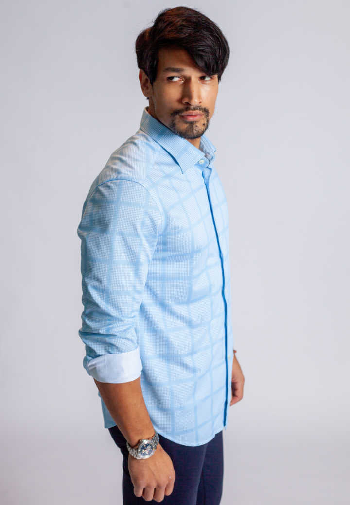 Men's Clothing: Long Sleeve Casual Dress Shirt | Buki Montauk Tech Shirt , side