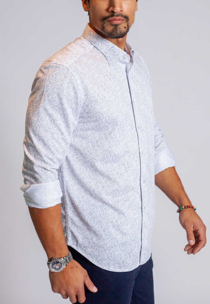 Men's Clothing: Long Sleeve Casual Dress Shirt | Buki Portofino Tech Shirt , side