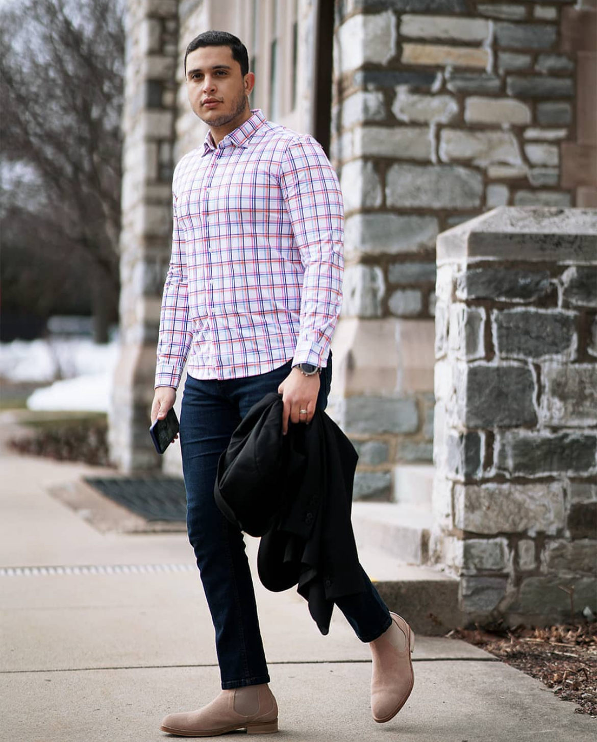 Rob Plaid Long Sleeve Tech Shirt-LONG SLEEVE SHIRTS-BUKI-M-Multicolor-Buki