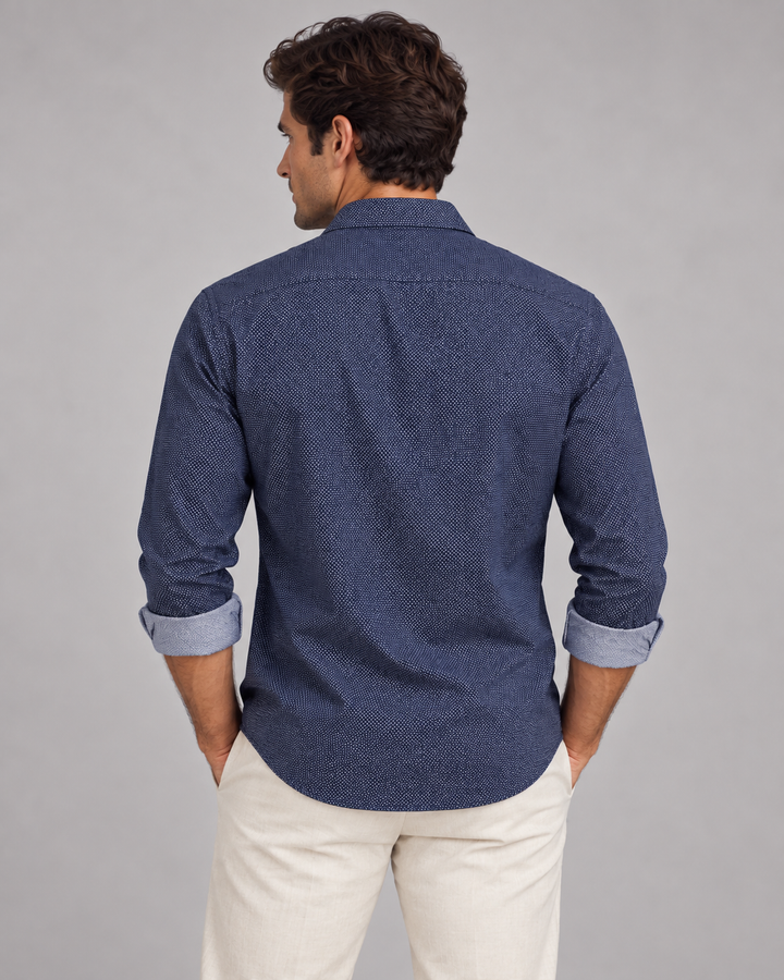 Studio Dot Long Sleeve Tech Shirt - Navy-LONG SLEEVE SHIRTS-BUKI-L-Navy-Buki